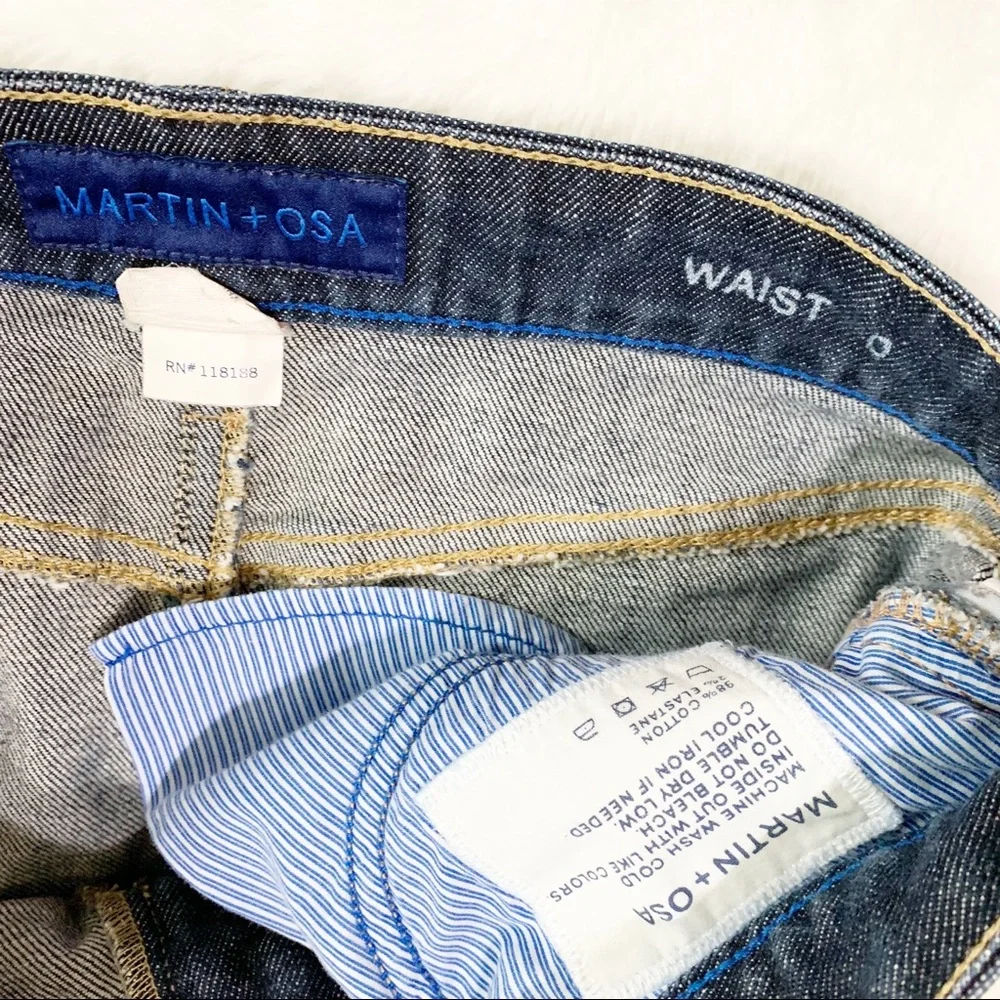 MARTIN + OSA Distressed Denim Skirt Blue - Picture 5 of 5